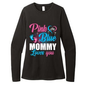 Pink Or Blue Mommy Loves You Gender Baby Reveal Party Womens CVC Long Sleeve Shirt