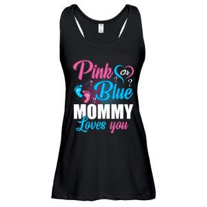 Pink Or Blue Mommy Loves You Gender Baby Reveal Party Ladies Essential Flowy Tank