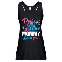 Pink Or Blue Mommy Loves You Gender Baby Reveal Party Ladies Essential Flowy Tank