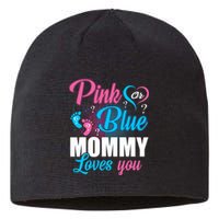 Pink Or Blue Mommy Loves You Gender Baby Reveal Party Sustainable Beanie