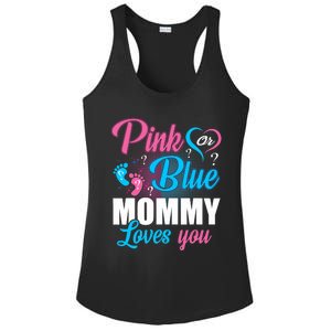 Pink Or Blue Mommy Loves You Gender Baby Reveal Party Ladies PosiCharge Competitor Racerback Tank