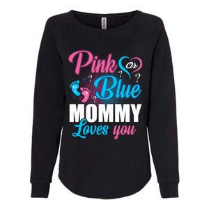 Pink Or Blue Mommy Loves You Gender Baby Reveal Party Womens California Wash Sweatshirt