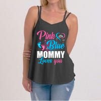 Pink Or Blue Mommy Loves You Gender Baby Reveal Party Women's Strappy Tank