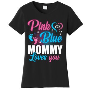 Pink Or Blue Mommy Loves You Gender Baby Reveal Party Women's T-Shirt