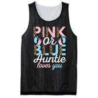 Pink Or Blue Auntie Loves You Gender Reveal Baby Shower Aunt Mesh Reversible Basketball Jersey Tank