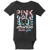 Pink Or Blue Auntie Loves You Gender Reveal Baby Shower Aunt Baby Bodysuit