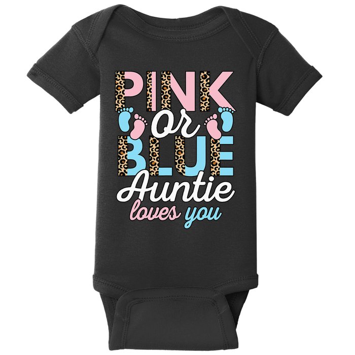 Pink Or Blue Auntie Loves You Gender Reveal Baby Shower Aunt Baby Bodysuit