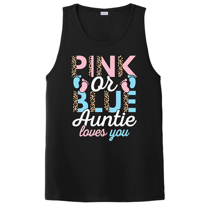 Pink Or Blue Auntie Loves You Gender Reveal Baby Shower Aunt PosiCharge Competitor Tank