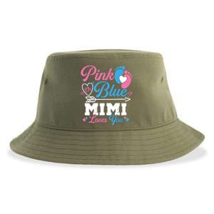 Pink Or Blue Mimi Loves You Gender Reveal Baby Party Sustainable Bucket Hat