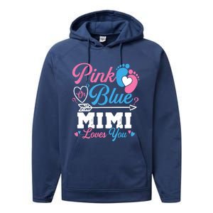 Pink Or Blue Mimi Loves You Gender Reveal Baby Party Performance Fleece Hoodie