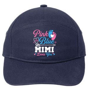 Pink Or Blue Mimi Loves You Gender Reveal Baby Party 7-Panel Snapback Hat