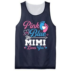 Pink Or Blue Mimi Loves You Gender Reveal Baby Party Mesh Reversible Basketball Jersey Tank