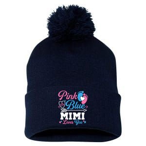 Pink Or Blue Mimi Loves You Gender Reveal Baby Party Pom Pom 12in Knit Beanie