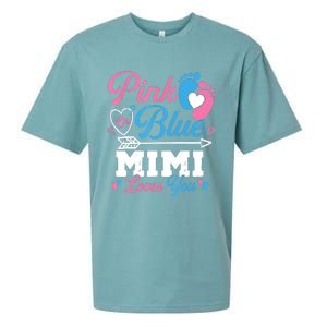 Pink Or Blue Mimi Loves You Gender Reveal Baby Party Sueded Cloud Jersey T-Shirt