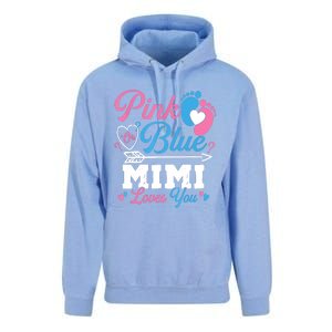 Pink Or Blue Mimi Loves You Gender Reveal Baby Party Unisex Surf Hoodie