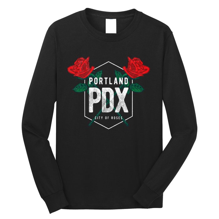 Portland Oregon Badge Pdx Portland Squad Pacific Wonderland Long Sleeve Shirt