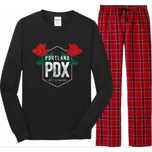 Portland Oregon Badge Pdx Portland Squad Pacific Wonderland Long Sleeve Pajama Set