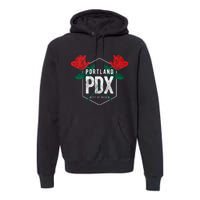 Portland Oregon Badge Pdx Portland Squad Pacific Wonderland Premium Hoodie