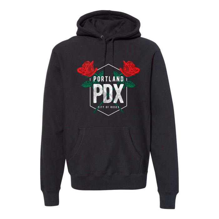 Portland Oregon Badge Pdx Portland Squad Pacific Wonderland Premium Hoodie