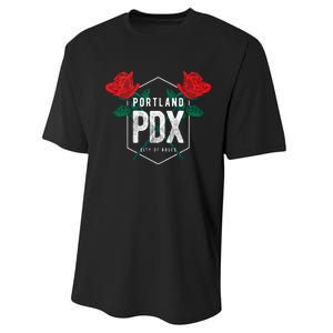 Portland Oregon Badge Pdx Portland Squad Pacific Wonderland Performance Sprint T-Shirt