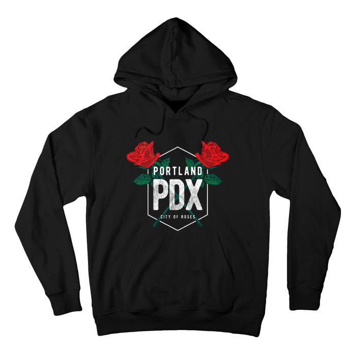 Portland Oregon Badge Pdx Portland Squad Pacific Wonderland Tall Hoodie