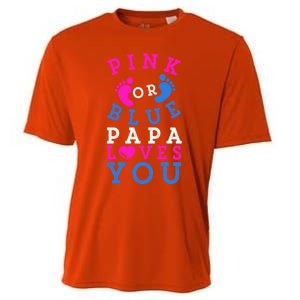 Pink Or Blue Papa Loves You Gift Gender Reveal Great Gift Cooling Performance Crew T-Shirt