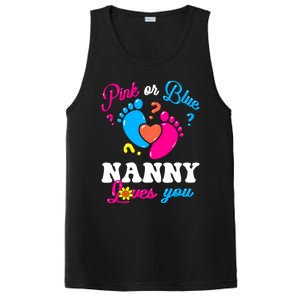 Pink Or Blue Nanny Loves You Baby Gender Reveal Women PosiCharge Competitor Tank