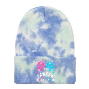 Pin.K Or Blue Pawpaw Loves You Boxing Gender Reveal Party Tie Dye 12in Knit Beanie