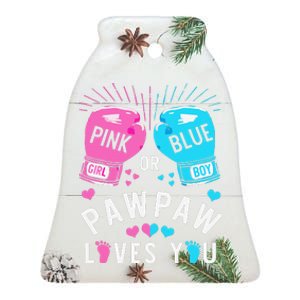 Pin.K Or Blue Pawpaw Loves You Boxing Gender Reveal Party Ceramic Bell Ornament