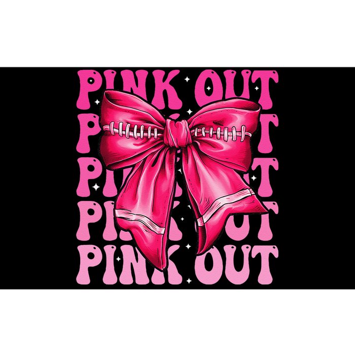 P.Ink Out Breast Cancer Football Coquette Bow Mom Gift Bumper Sticker