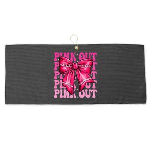 P.Ink Out Breast Cancer Football Coquette Bow Mom Gift Large Microfiber Waffle Golf Towel