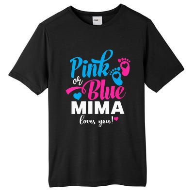 Pink Or Blue Mima Loves You Gender Reveal Baby Announcet Tall Fusion ChromaSoft Performance T-Shirt