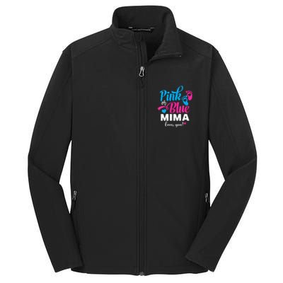 Pink Or Blue Mima Loves You Gender Reveal Baby Announcet Core Soft Shell Jacket