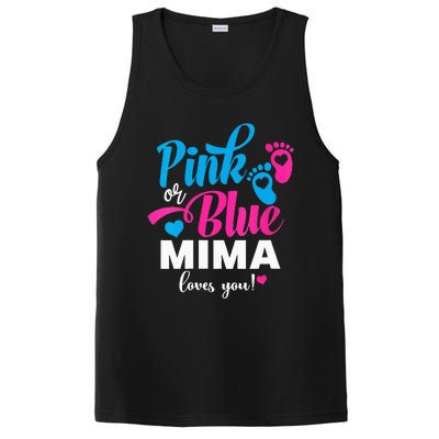 Pink Or Blue Mima Loves You Gender Reveal Baby Announcet PosiCharge Competitor Tank