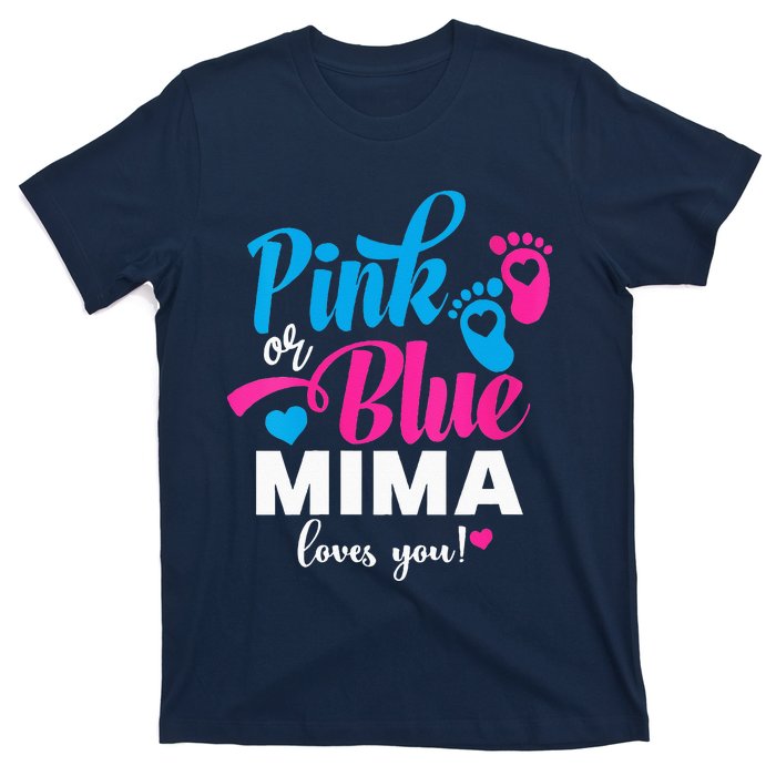 Pink Or Blue Mima Loves You Gender Reveal Baby Announcet T-Shirt