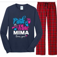 Pink Or Blue Mima Loves You Gender Reveal Baby Announcet Long Sleeve Pajama Set