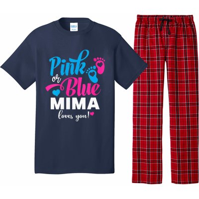 Pink Or Blue Mima Loves You Gender Reveal Baby Announcet Pajama Set