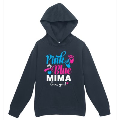 Pink Or Blue Mima Loves You Gender Reveal Baby Announcet Urban Pullover Hoodie