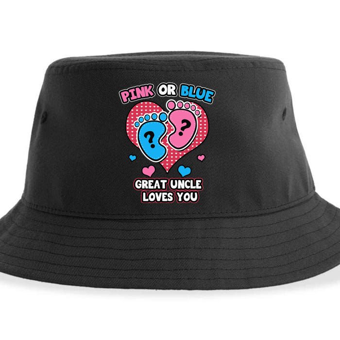 Pink Or Blue Great Uncle Loves You Gender Reveal Party Sustainable Bucket Hat