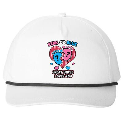 Pink Or Blue Great Uncle Loves You Gender Reveal Party Snapback Five-Panel Rope Hat