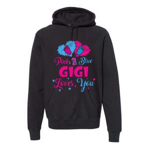 Pink Or Blue Gigi Loves You Gender Reveal Gigi Outfit Premium Hoodie