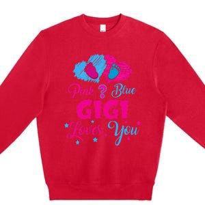 Pink Or Blue Gigi Loves You Gender Reveal Gigi Outfit Premium Crewneck Sweatshirt