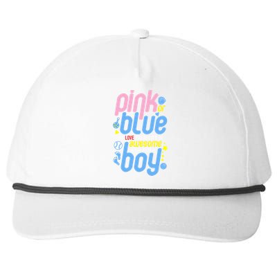 Pink Or Blue We Love You But Awesome If Boy Gender Reveal Gift Snapback Five-Panel Rope Hat