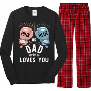 Pink Or Blue Dad Loves You Boxing Gender Reveal Party Great Gift Long Sleeve Pajama Set