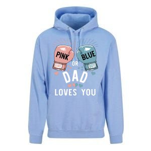 Pink Or Blue Dad Loves You Boxing Gender Reveal Party Great Gift Unisex Surf Hoodie