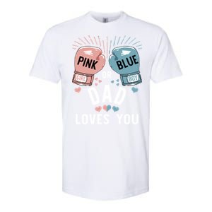 Pink Or Blue Dad Loves You Boxing Gender Reveal Party Great Gift Softstyle CVC T-Shirt