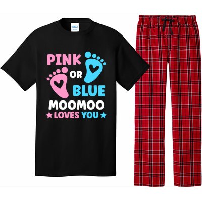 Pink Or Blue Moomoo Loves You Cute Gender Reveal Shower Cool Gift Pajama Set