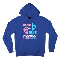 Pink Or Blue Moomoo Loves You Cute Gender Reveal Shower Cool Gift Hoodie