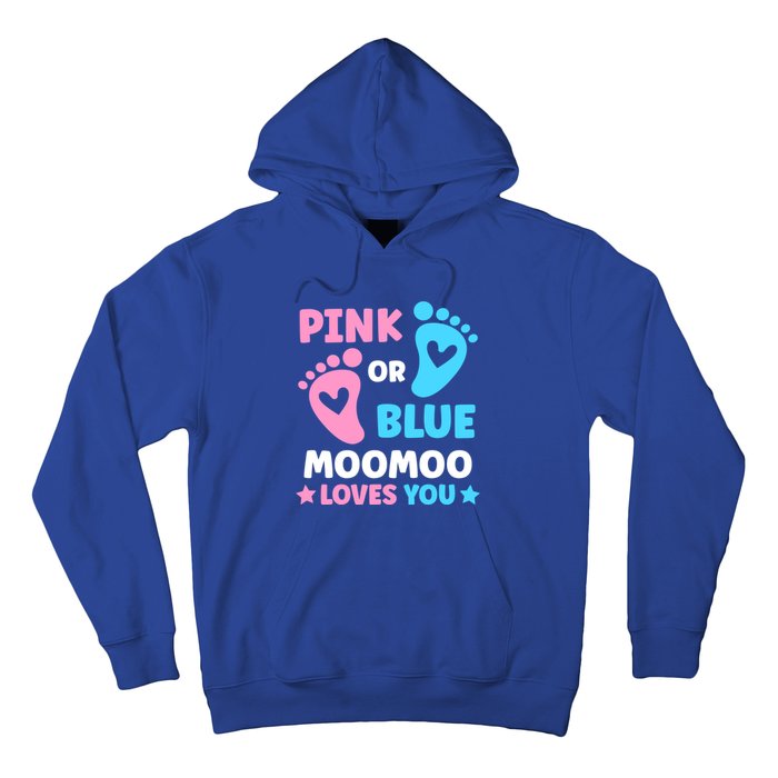 Pink Or Blue Moomoo Loves You Cute Gender Reveal Shower Cool Gift Hoodie