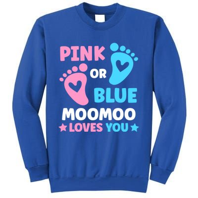 Pink Or Blue Moomoo Loves You Cute Gender Reveal Shower Cool Gift Sweatshirt